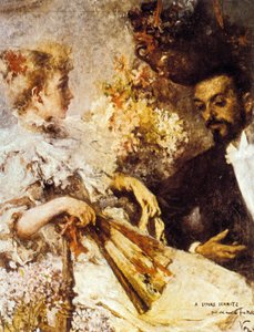イタロ・スヴェーヴォ（1861-1928）とその妹（キャンバスに胡粉）。 作： Umberto Veruda