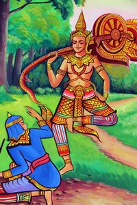 20151029, ビエンチャン, ラオス :Wat Si Muang ( Simuong ) 仏教寺院。釈迦牟尼仏の生涯を描いた絵画 作： Unbekannt