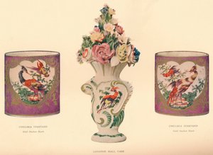 2チェルシーインクスタンドとLongton Hall花瓶、c1755 作： Unbekannt