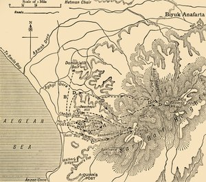 アンザック前進、ガリポリ半島、第一次世界大戦、1915年、c1920。 作： Unbekannt