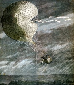 1891年に米国イリノイ州シカゴの近くで落雷したバルーン 作： Unbekannt