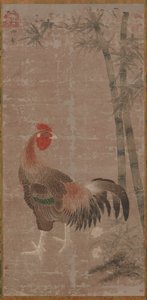 雄鶏と竹、明代、1105～1135年頃。 作： Unbekannt
