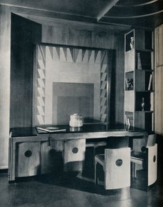 プライベートテーブル用の会議用テーブルと椅子。ジョセフシネル設計、1930年 作： Unbekannt