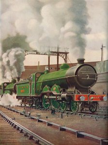 キングスクロスを出発する大型急行列車、LNEB、1926 作： Unbekannt