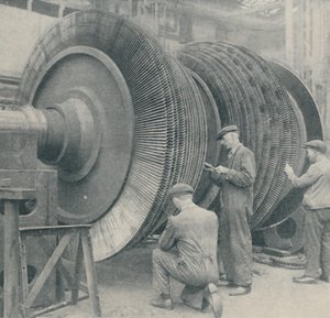 クイーンメリーズの低圧タービンの1つ用の多翼ローター、1937