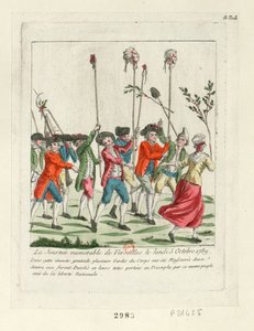 ヴェルサイユでの思い出に残る日、1789年、1789年。 作： Unbekannt