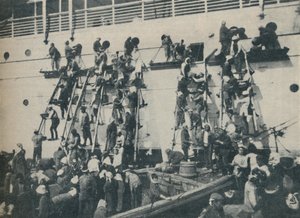 1936年の横浜港での新しい石炭採掘方法 作： Unbekannt