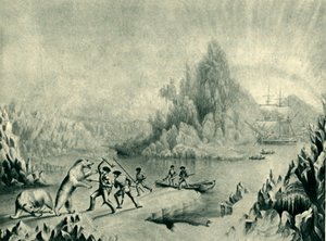 「ジョン・フランクリン卿を追う救援隊」、19世紀、1946年。 作： Unbekannt