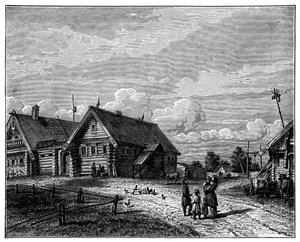 南部農業地帯のロシアの村、c1890 作： Unbekannt