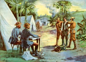 キャンプでのスペインのスパイ、スペイン-アメリカ戦争、1898 作： Unbekannt