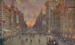 メルボルンのストリート、1924 作： Unbekannt