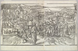 フリーズ「Ces Moeurs et fachons de faire de Turcz Customs and Fas...」からのトルコの葬儀、1553年。 作： Unbekannt