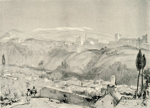 アルバイシンからのアルハンブラ宮殿の眺め、19世紀、1907年。 作： Unbekannt