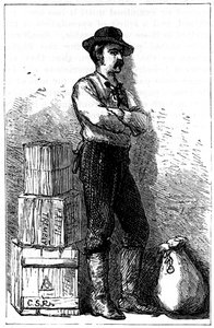 1875年のパナマ地峡を介した速達便のウェルズファーゴメッセンジャー 作： Unbekannt