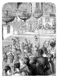 キングジョージ4世の戴冠式を祝うウェストミンスターホールでの宴会、1821年c1895 作： Unbekannt