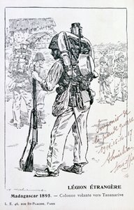 1895年、マダガスカルのタナナリブに向かって前進するフランス外人部隊の列