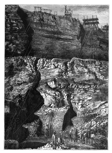 キンバリー、グリクアランドウェスト、北ケープ州、南アフリカ共和国のダイヤモンド鉱山、c1890 作： Unbekannt