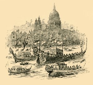 ホワイトホールからライムハウスまでの装飾されたはしけの壮大な手順、1907年。 作： Unbekannt