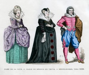 宮廷の女性、未亡人としてのマリー・ド・メディチ、そして紳士、c1620 1882-1884 作： Unbekannt