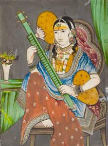 ヴィーナを演奏する女性、19世紀 作： Unbekannt