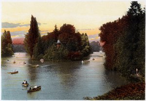パリのブローニュの森にある湖、c1900 作： Unbekannt