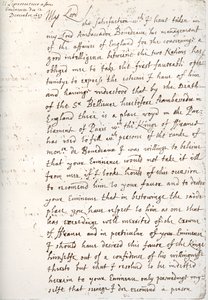 1657年12月4日、1899年12月4日、オリバー・クロムウェルからマザリン枢機卿への手紙 作： Unbekannt