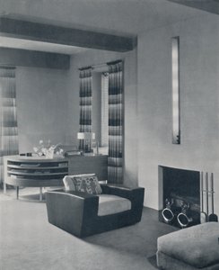 Frankl Galleries、Inc.によって設計されたニューヨークのアパートのリビングルーム、1935