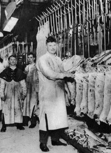 肉のポーター、スミスフィールドマーケット、ロンドン、1926-1927