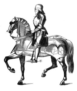 中世の騎士、1870年に武装して武装した 作： Unbekannt