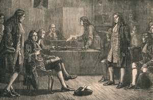 18世紀、ロンドンのフリートストリート、クレーンコートでの王立協会の会合、c1880。