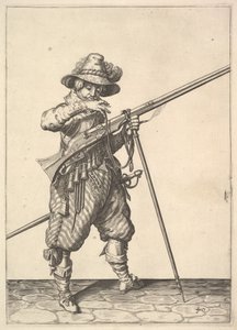 銃士シリーズ、プレート 40 のマッチで吹き飛ばす兵士、Wapenhandelinghe van Ro.... 作： Unbekannt