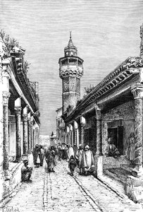 1895年、チュニジア、チュニスのSuk地区の通り 作： Unbekannt