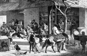 日本のお茶市場、c1880 作： Unbekannt