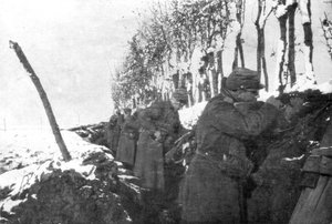 予備歩兵でいっぱいの塹壕、パドカレ、フランス、1915年冬 作： Unbekannt