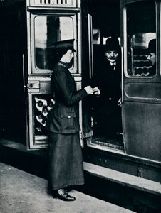 職場での女性切符検査官、c1914 作： Unbekannt