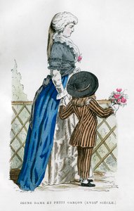 若い女性と少年、18世紀1882〜1884年 作： Unbekannt