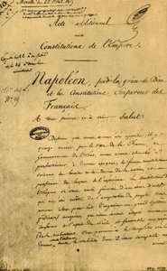1815年4月22日、1921年、帝国の憲法に対する追加の行為。