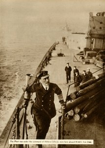 HMSアイアンデュークに乗ったジェリコー提督、1914年、1935年。 作： Unbekannt