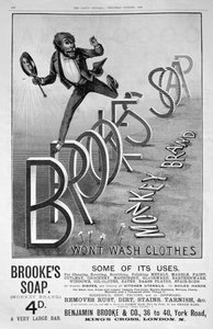 Brookes Monkeyブランドの石鹸の広告、1889 作： Unbekannt