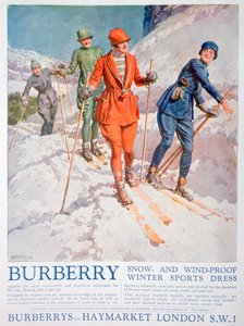 1927年のバーバリーウィンタースポーツドレスの広告 作： Unbekannt