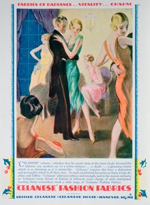 セラニーズファッションファブリックの広告、1928