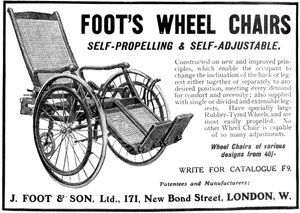 フッツ車椅子の広告、1910 作： Unbekannt