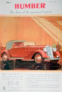 ハンバーモーターカーの広告、1935 作： Unbekannt