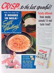 ケロッグライスクリスピーの広告、1939