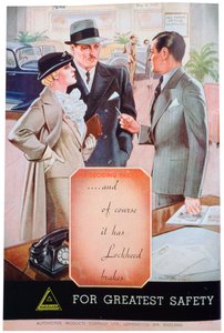 1937年のLeamington SpaのAutomotive Productsによるロッキード車のブレーキの広告 作： Unbekannt