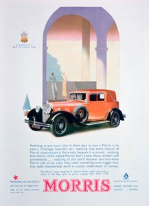 1932年のモリスモーターカーの広告 作： Unbekannt