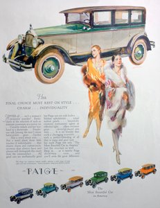 ペイジの自動車の広告、1927年