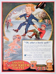 シャープススーパークリームタフィーの広告、1923年 作： Unbekannt