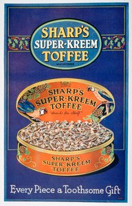 シャープススーパークリームタフィーの広告、1928 作： Unbekannt