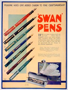 白鳥のペンの広告、1931